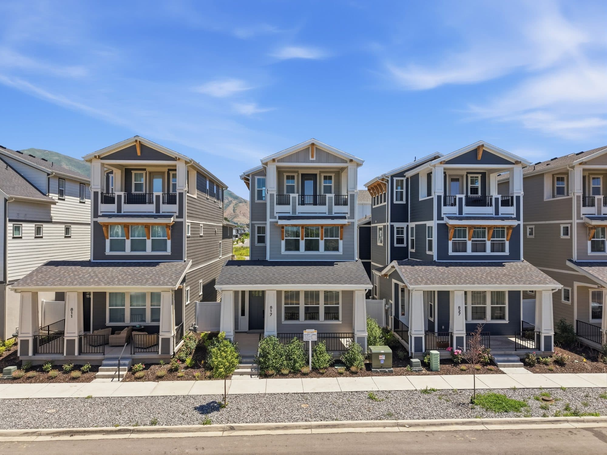Front exterior at 817 S 950 W, a Cottages Plan 2 home at Huntington Ranch.